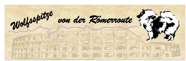 Logo Wolfsspitze von der Römerroute: Pergament mit Kolosseum, Wegelinie und Wolfsspitz