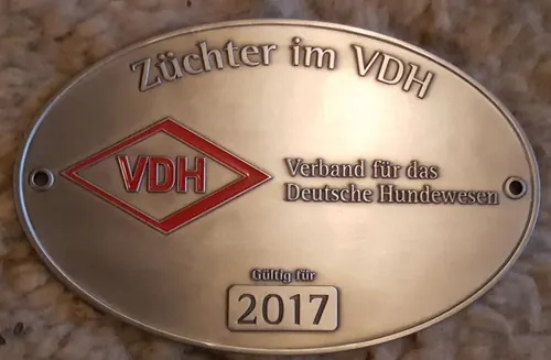 Ovales Metallschild Züchter im VDH, gültig für 2017