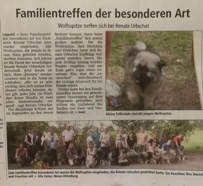 Zeitungsartikel Familientreffen der besonderen Art über die Wolfsspitze von der Römerroute